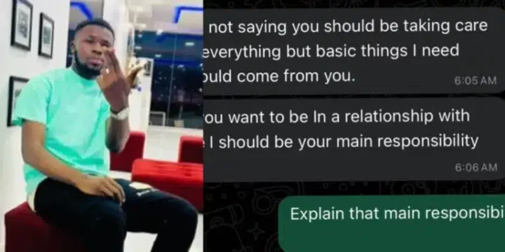 Man shares chat screenshot with over demanding lady he wanted to date