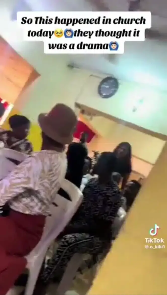 Drama as lady interrupts church service to accuse a brother of impregnating her