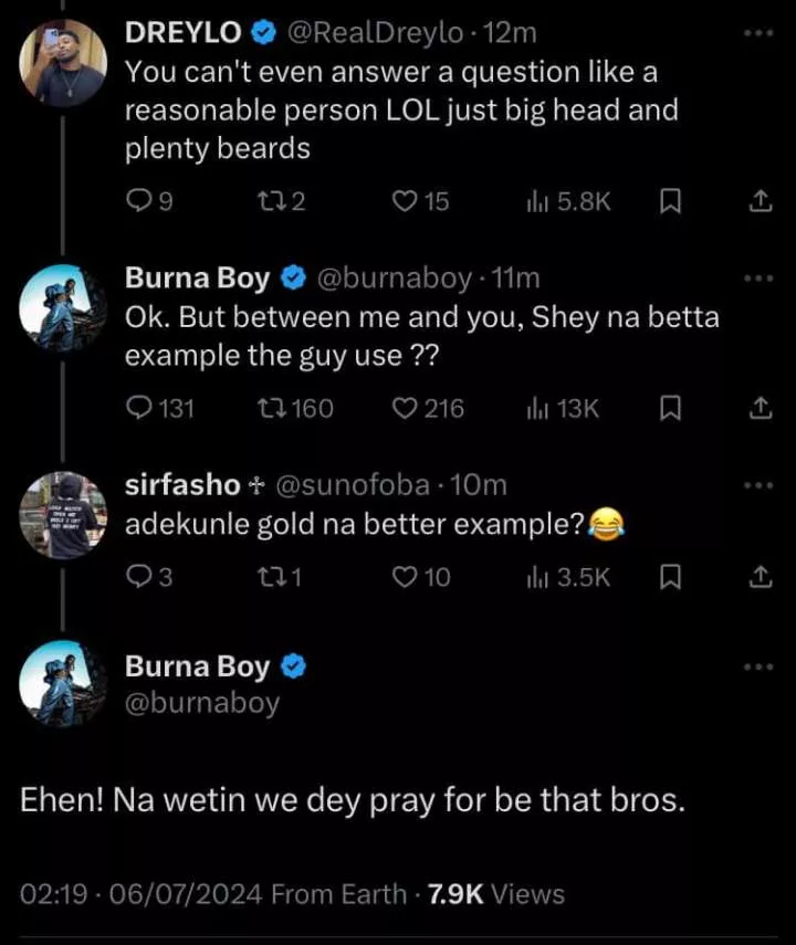 Davido is not a good example of someone who got married and started a family - Burna Boy mocks Davido amid custody battle with baby mama Sophia Momodu