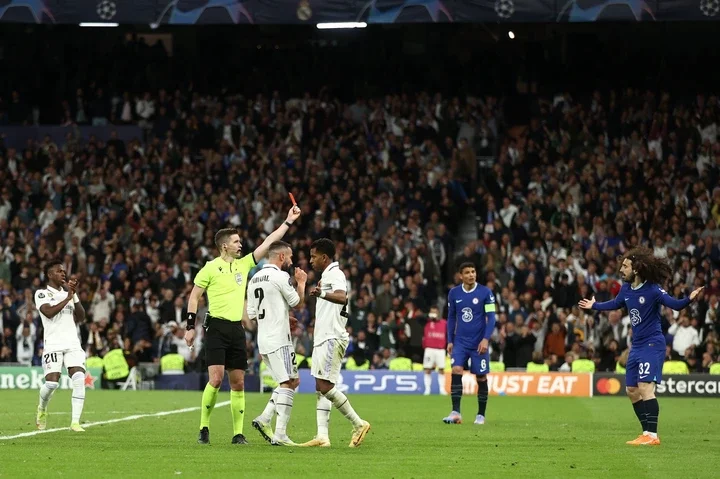 Chilwell was sent off at the Bernabeu by Letexier
