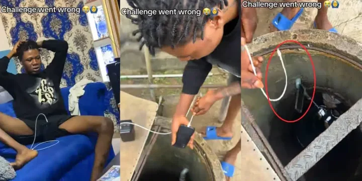 Nigerian man's iPhone falls into water well during viral TikTok challenge, video goes viral