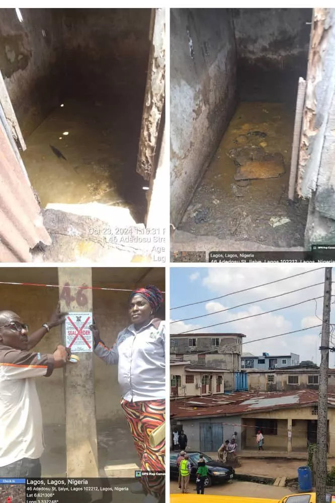 Lagos state govt seal up residential building for failing to have toilets