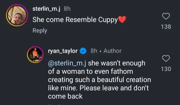 'She wasn't enough of a woman' - Cuppy's ex-boyfriend, Ryan Taylor throws shade