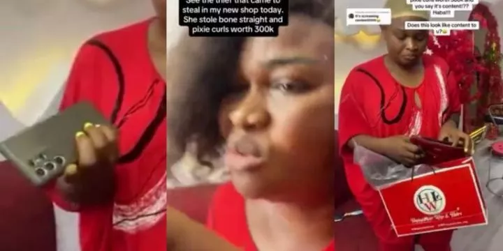 Lady Caught After Stealing N300k Wigs [Video]