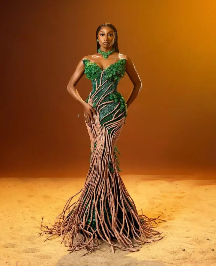 Actress, Osas Ighodaro and BBNaija Star Doyin Stun in Nature-Inspired Looks at AMVCA 2025 (Pictures)