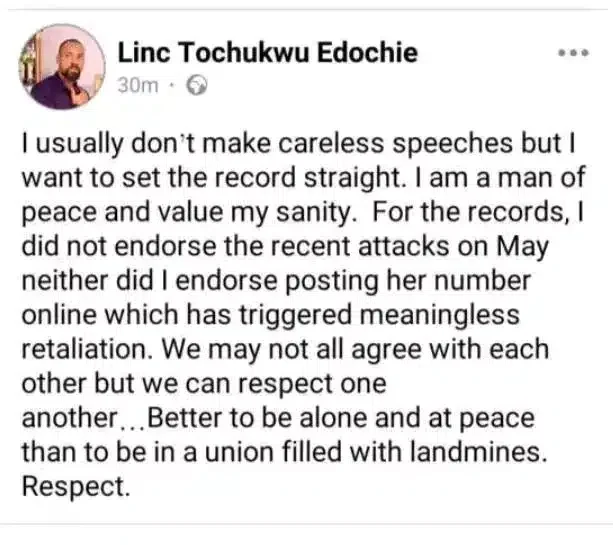 Linc Edochie unfollows wife on Instagram, hints at split