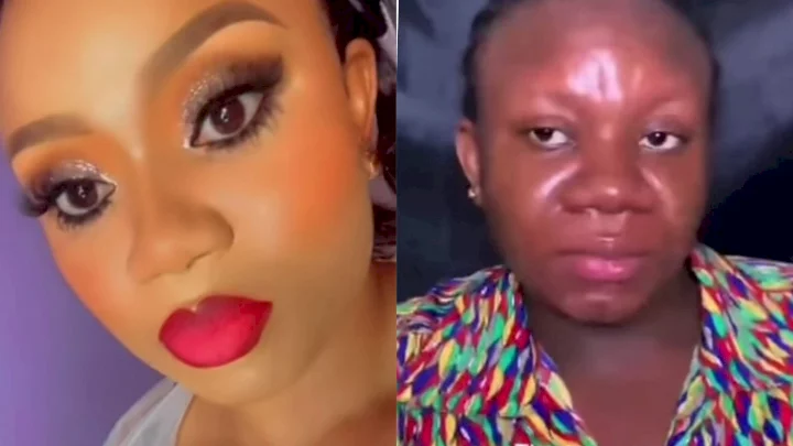 "Why you turn to Mr Ibu?" - Netizens react as lady shares pregnancy transformation (Video)
