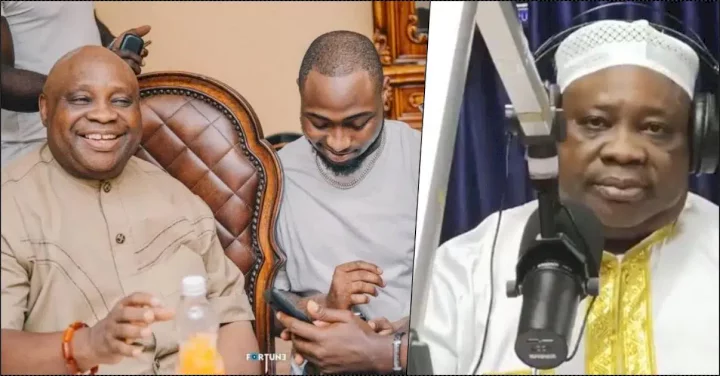 'This is embarrassing' - Netizens react as Davido's uncle, Ademola Adeleke, gives speech on radio (Video)
