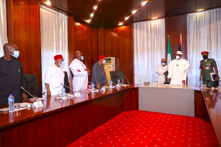 President Buhari receives Igbo leaders in the statehouse (photos)