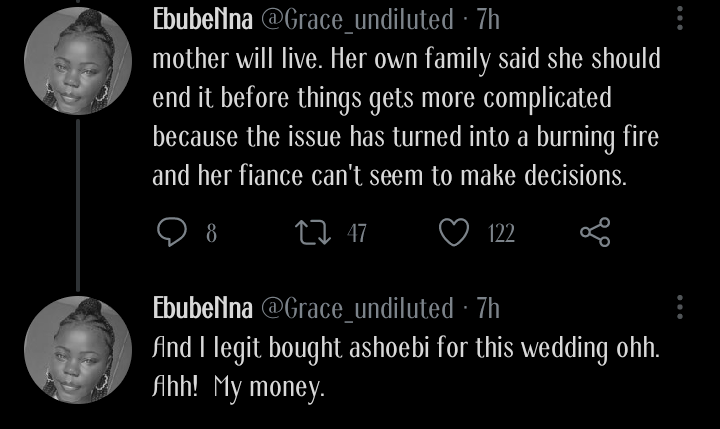 Lady calls off wedding after prospective mother-in-law moved into her fiance's house