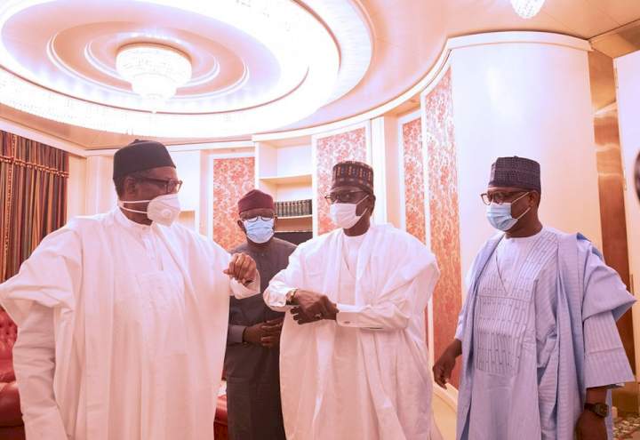 Governors pay President Buhari condolence visit over death of Chief of Army Staff (Photos)