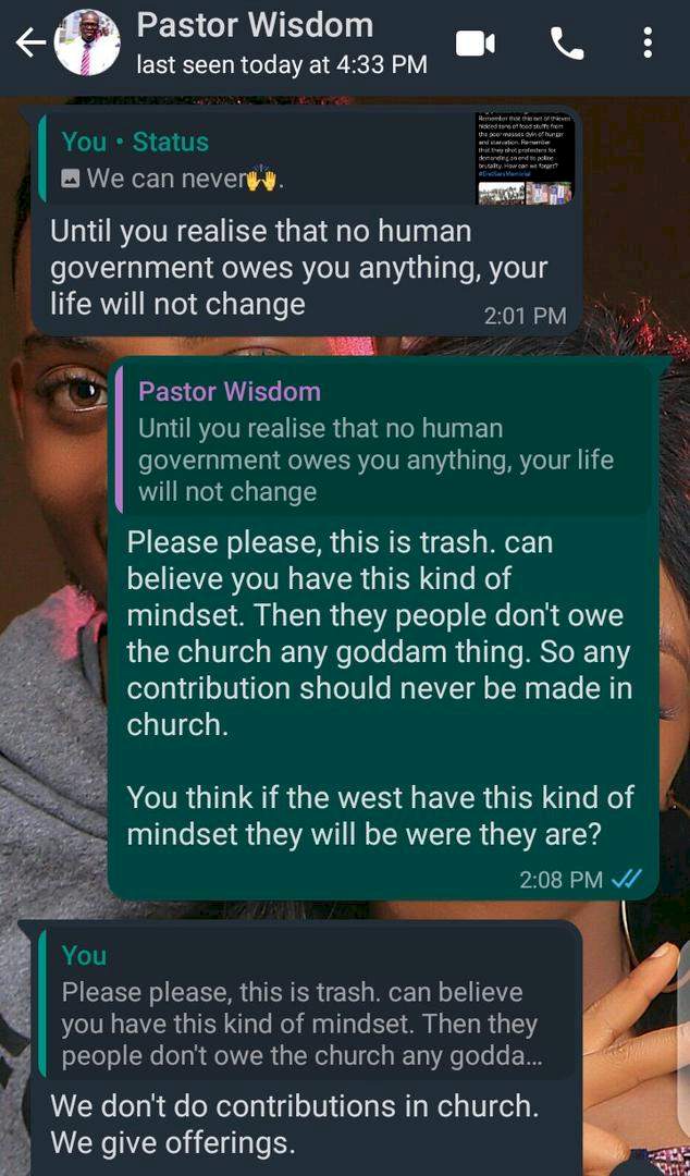 Man calls out Pastor over insensitive comments on #EndSARSMemorial