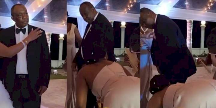 Father's epic reaction to his daughter twerking up a storm at a wedding sparks reactions (video)