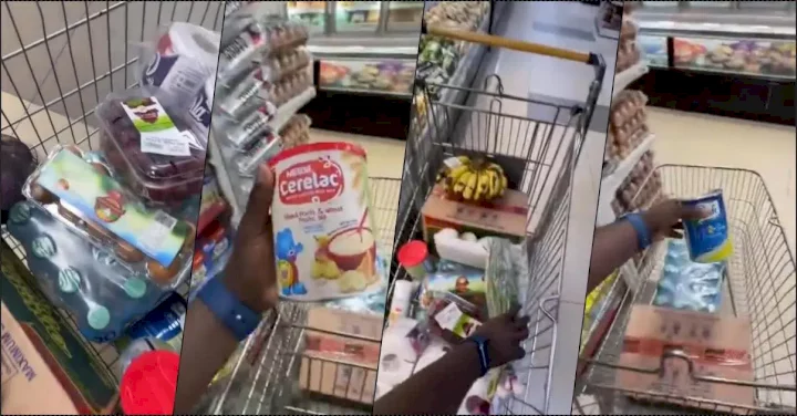 Ladies drool as man shares grocery shopping experience for his girlfriend (Video)
