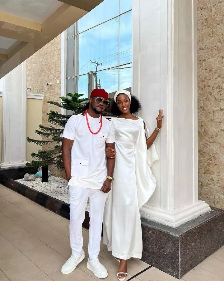 Paul Okoye and his girlfriend step out together in matching white outfits