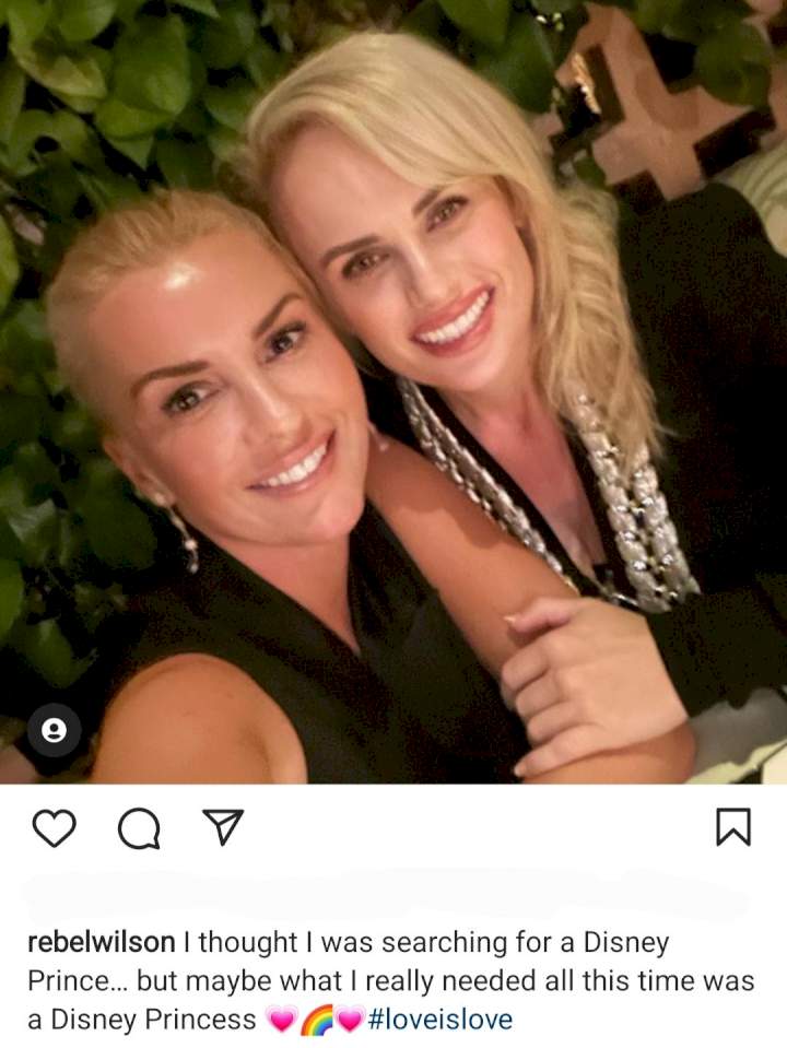 'Love is love' Rebel Wilson comes out as a lesbian and shares picture of her partner