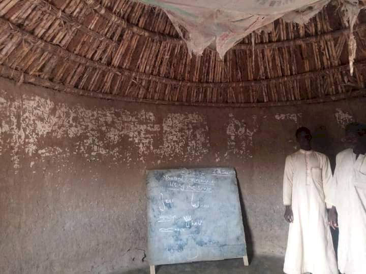 Photos of primary school using hut as classroom in Gombe State sparks outrage