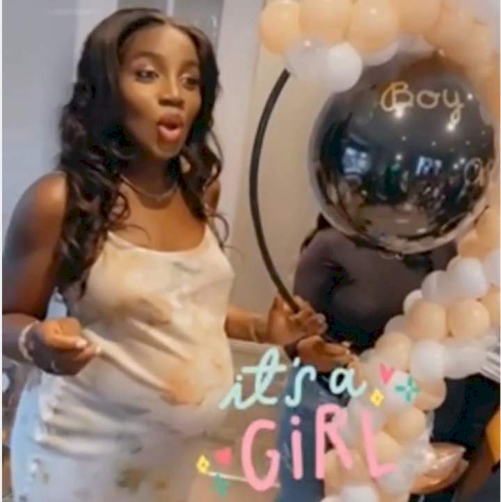 'It's a girl' Seyi Shay's friends throw her a gender reveal party and baby shower as she prepares to welcome her first child (video)