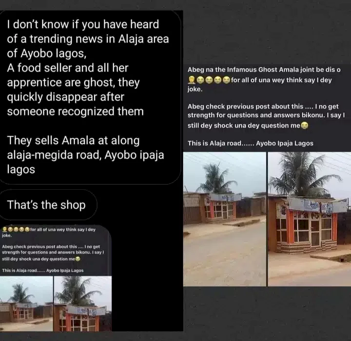 Trending photos of alleged restaurant in Lagos owned by ghosts