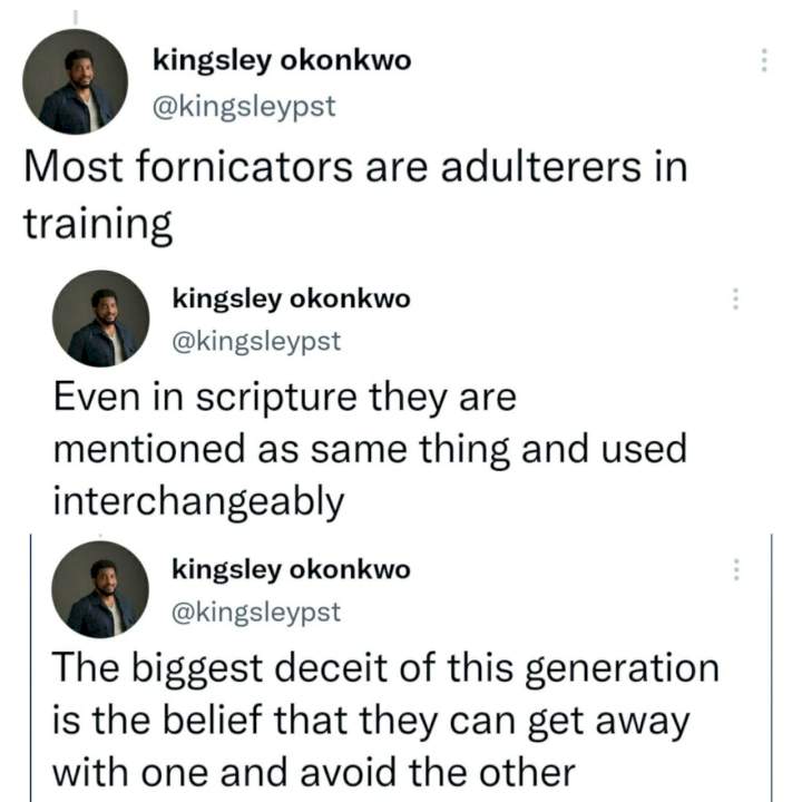 'We can't normalize fornication and then demonize adultery. Most fornicators are adulterers in training' - Pastor Kingsley Okonkwo preaches