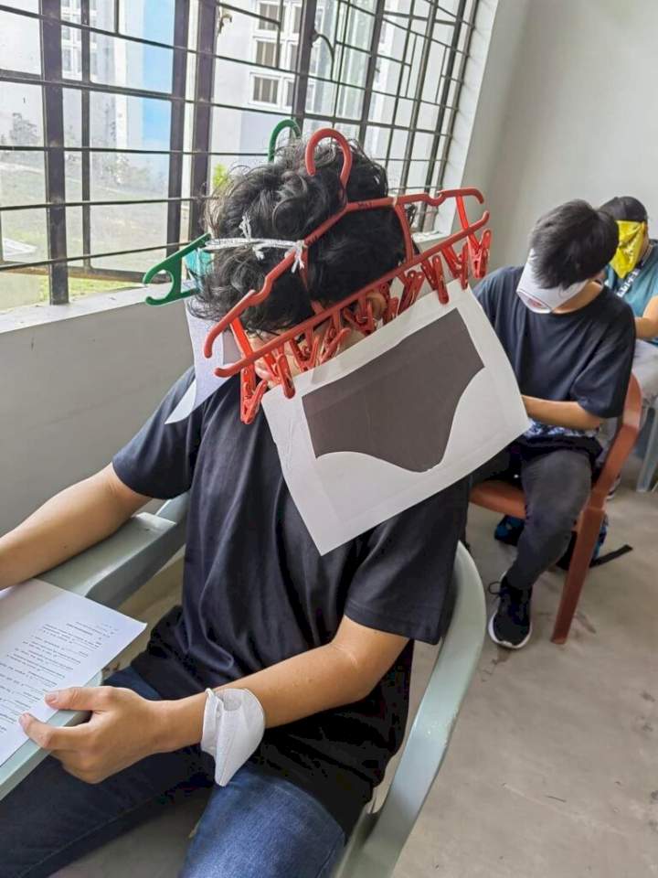 Students cause a stir online with their 'anti-cheating' exam hats in the Philippines (photos)