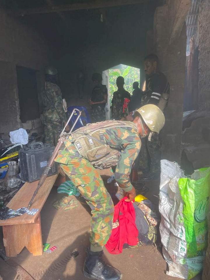 Arms and INEC materials recovered from criminal hideouts as troops search for soldier abducted in Abia 