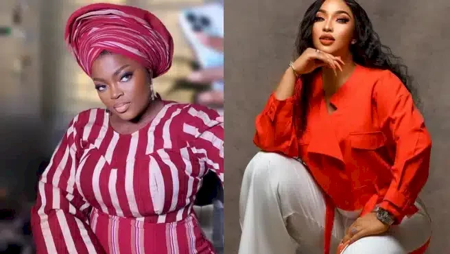Tonto Dikeh tenders apology to Funke Akindele for failing to attend her movie 'Battle On Bukka Street' premier (Video)