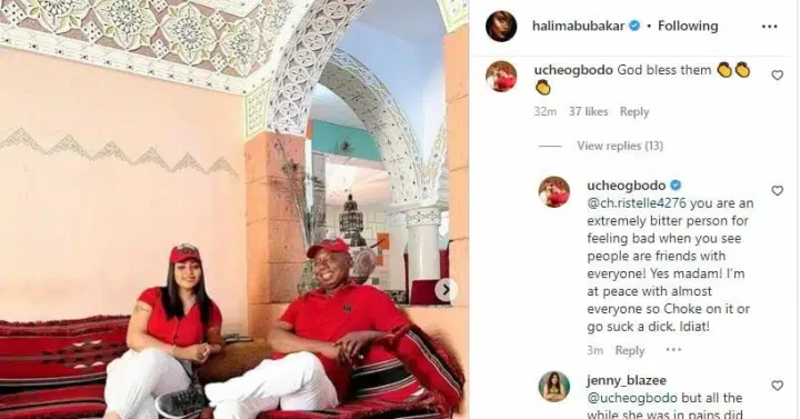 Madam rest, you are everywhere - Netizens drag Uche Ogbodo over comment on N20M gift from Ned Nwoko to Halima Abubakar