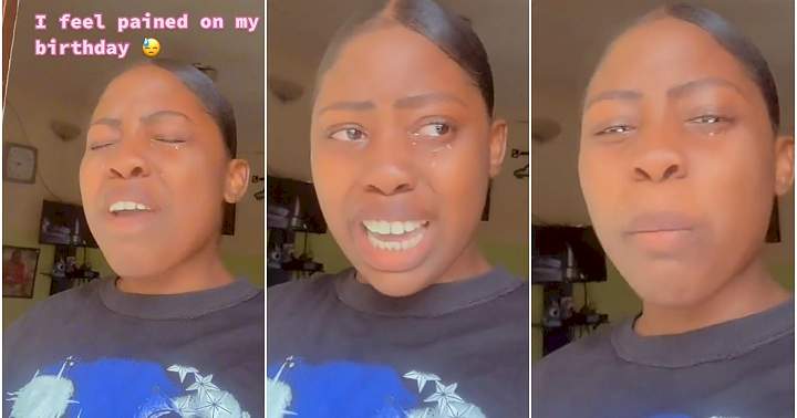 Nigerian lady breaks down in tears, drags everyone on her contact list for neglecting her on her birthday (Video)