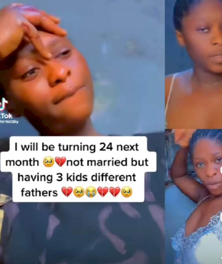 Single lady turning 24 with 3 kids for 3 different baby fathers stir reactions
