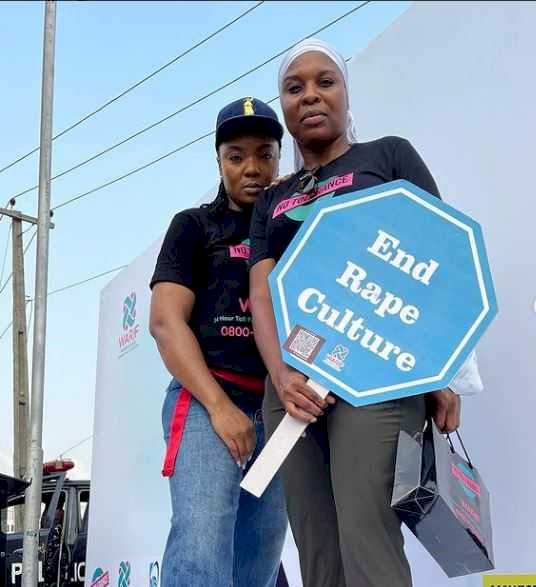 Chioma Akpotha, others take to the streets to march against violence on women (Video)