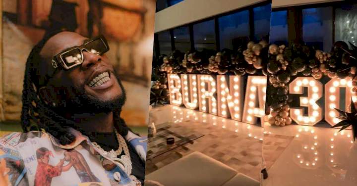 Burna Boy thrilled by a surprise birthday bash organized by friends (Video)
