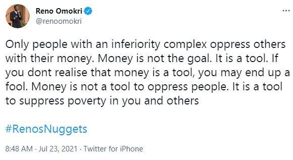 'Obi Cubana mama burial dey really pain this man' - Reactions as Reno Omokri says only people with inferiority complex oppress others with their money