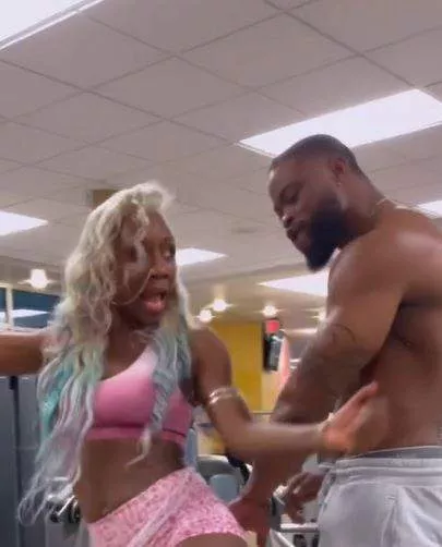 'I couldn't help it' - Man screams in defense as he accidentally grabs Korra Obidi's backside during dance at the gym (Video)