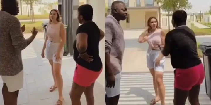 "I don't want it anymore" - Nigerian woman challenges neighbor who is always coming to look for her husband (Video)