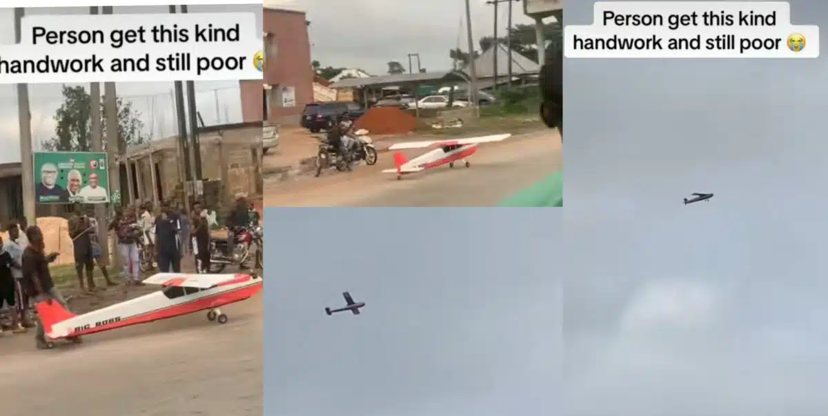 Man leaves residents impressed as he flies big drone he built [Video]