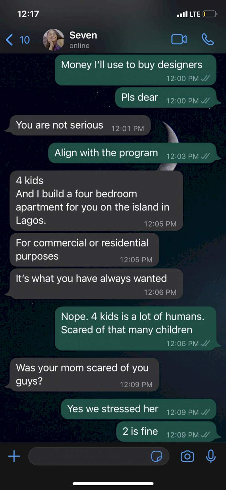  Interesting conversation between a Nigerian man and his wife on the number of kids they should have