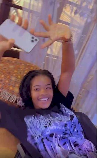 Excitement as Destiny Etiko gifts adopted daughter, Chinenye an iPhone 11 Pro (Video)
