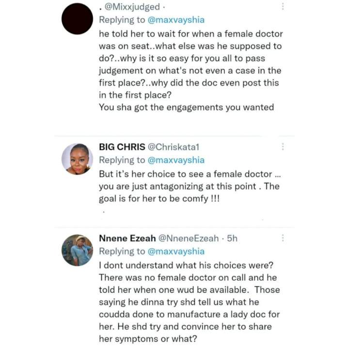 Doctor reveals what he did when a female patient refused to tell him her complaint because she preferred a female doctor