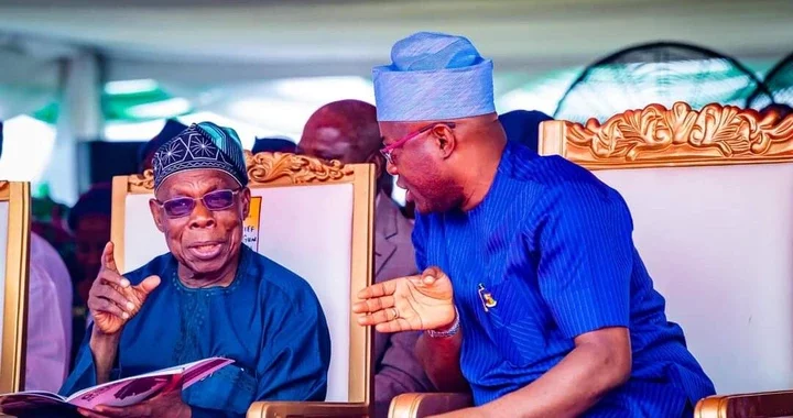 Ex-President Olusegun Obasanjo and Governor Seyi Makinde