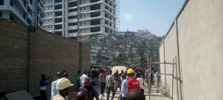 Building under construction collapses along Mosley Road in Ikoyi (photos/video)