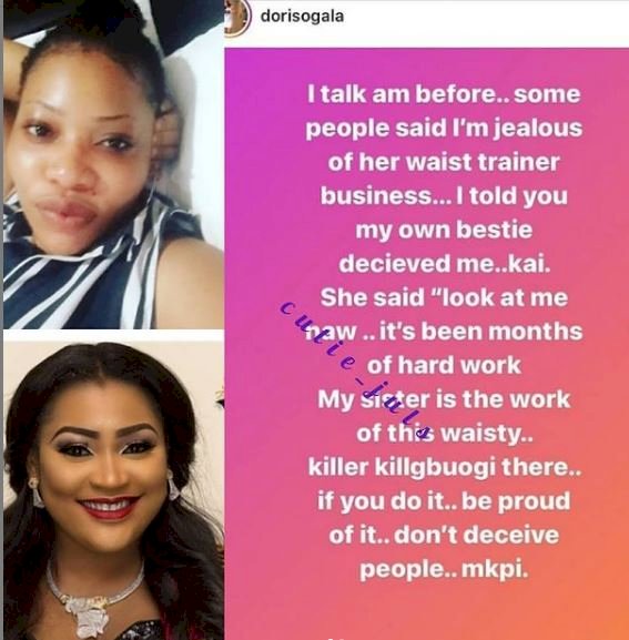 “If you did it, be proud and stop deceiving people” – Actress, Doris Ogala shades Uche Elendu for justifying liposuction