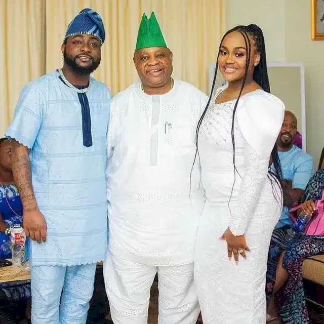 Jubilations as Chioma and Davido are spotted rocking wedding rings at uncle's inauguration
