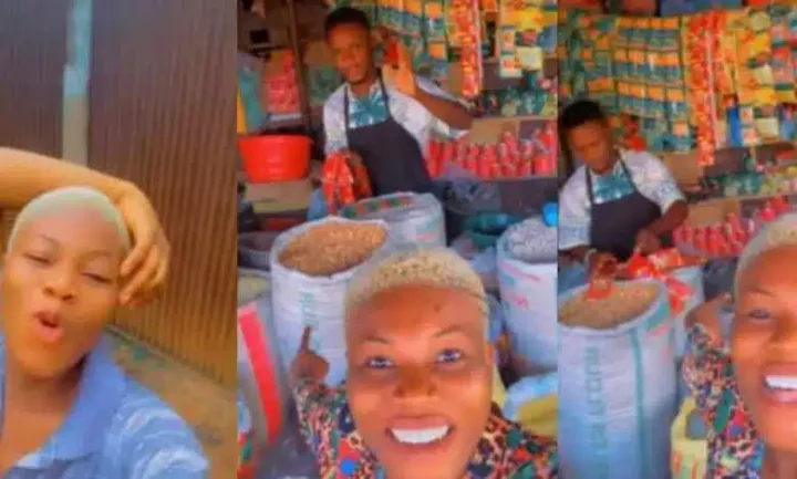 'See my boyfriend' - Pretty lady shows off her lover who sells foodstuffs, tackles yahoo boys (Video)