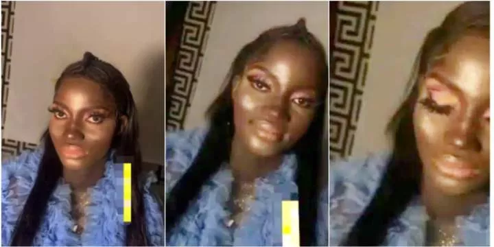 Lady left heartbroken as make-up artist gives her a botched make-up (Video)