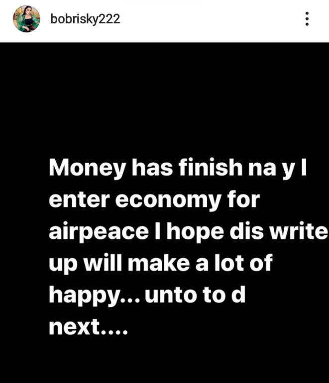 'I hope you are happy now' - Bobrisky breaks down as he opens up on being broke, hours after getting dragged for boarding commercial flight