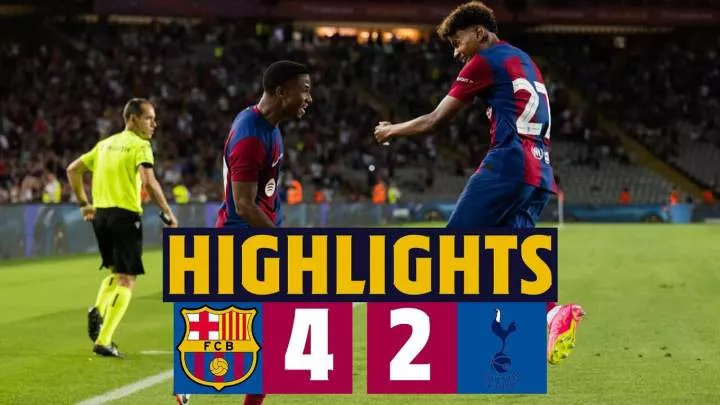 Barcelona 4 - 2 Tottenham (Aug-08-2023) Club Friendly Highlights
