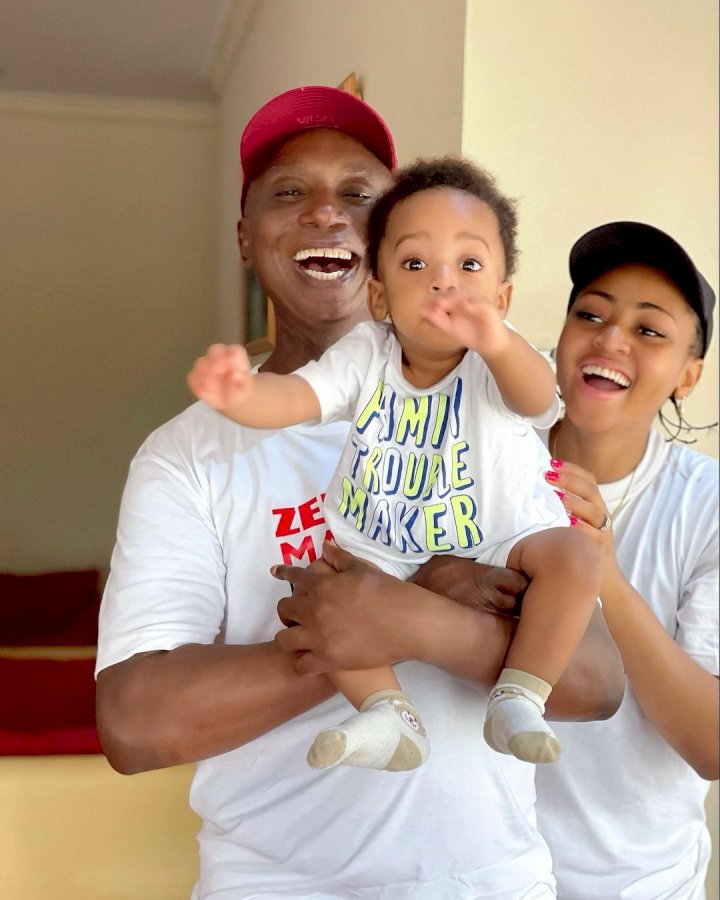 Lovely new photos of Regina Daniels, her husband, Ned Nwoko and their son, Munir