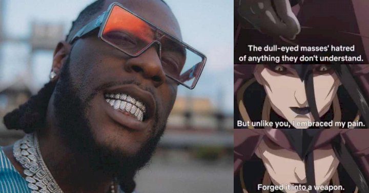 "You don sample Fela finish, he don enter anime" - Burna Boy dragged for quoting text from cartoon