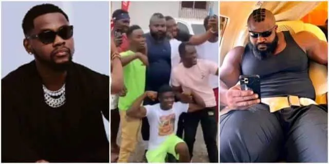 Celebrity bouncer - Crowd gather around Kizz Daniel's bouncer as they hail him